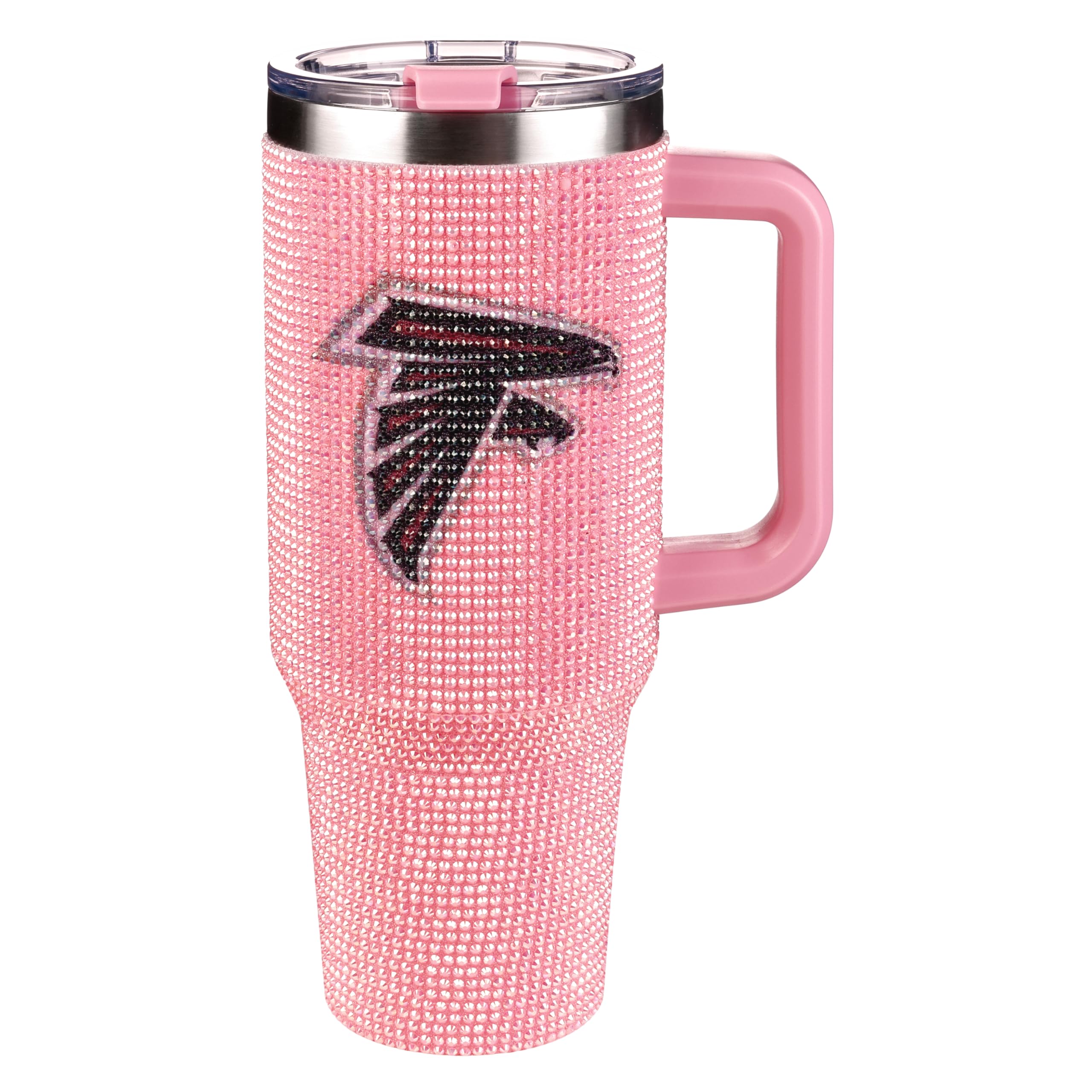 The Memory Company Officially Licensed 40oz Pink Bling Game Day Tumbler, Atlanta Falcons