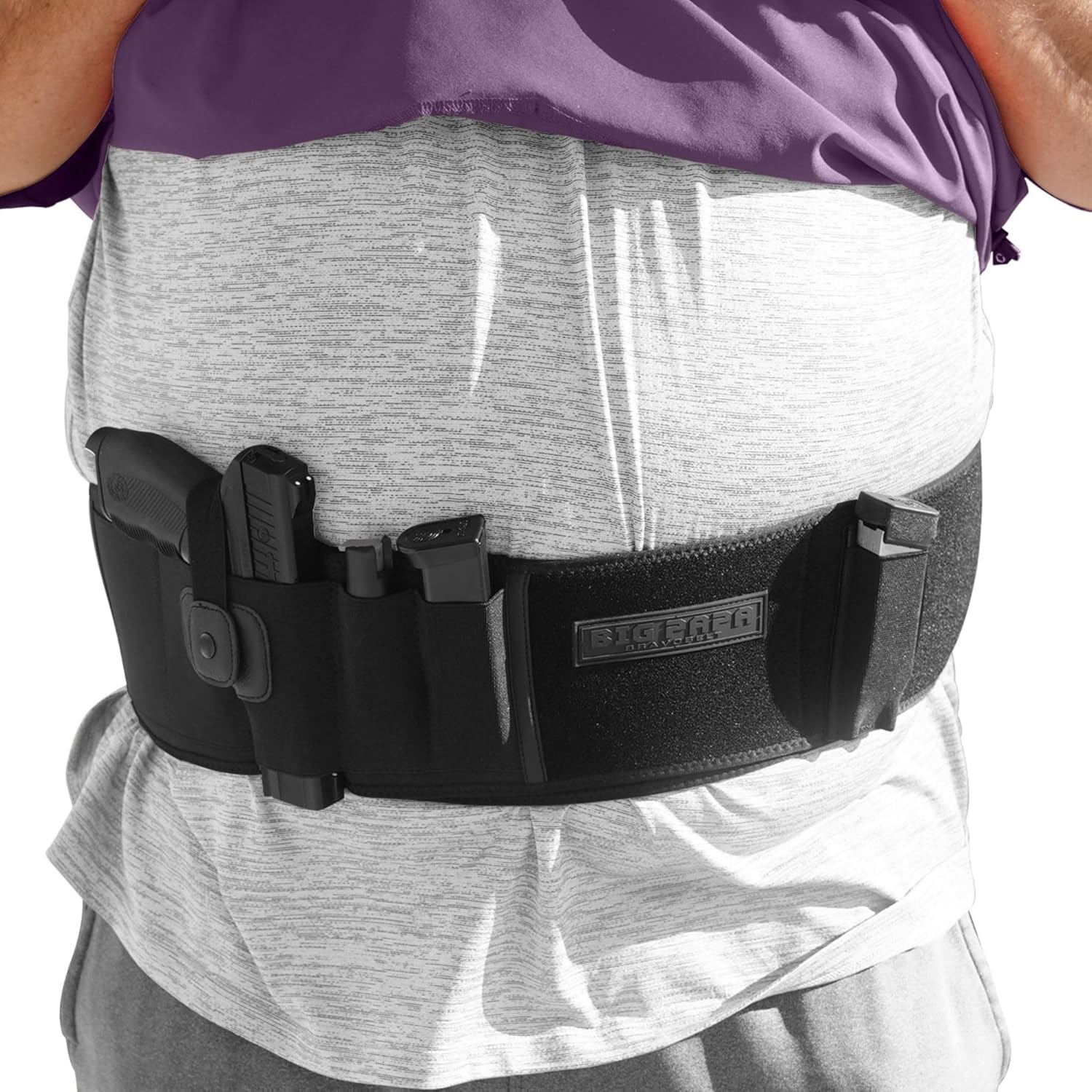 Belly Band Holster for Big Guys (2XL) by BRAVOBELT - Big Papa Edition | Fits 55" to 65" Belly