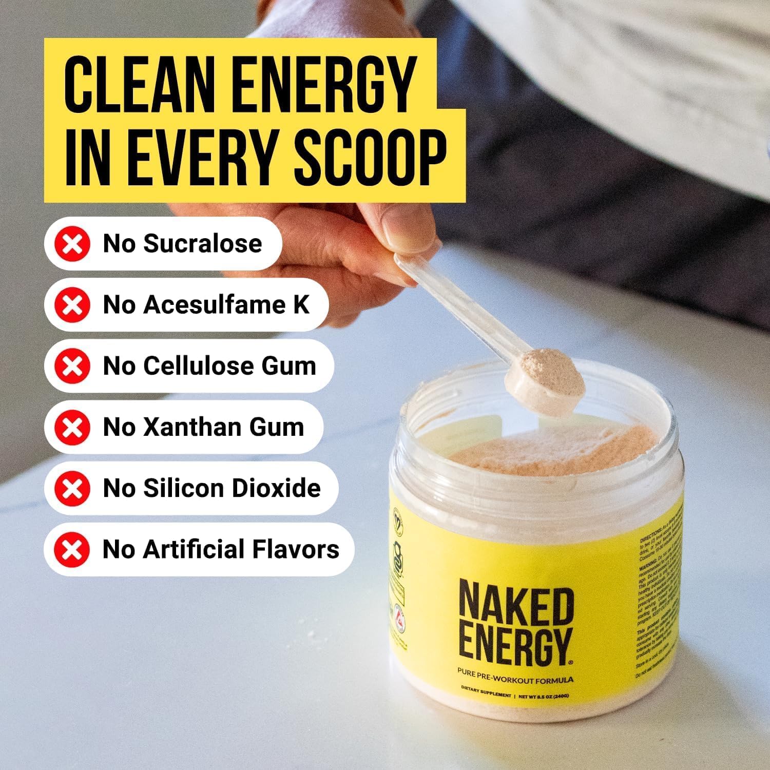 NAKED Strawberry Lemonade Energy - Clean Pre Workout Supplement for Men and Women, Vegan Friendly, No Added Sweeteners, Colors Or Flavors - 30 Servings - Image 6