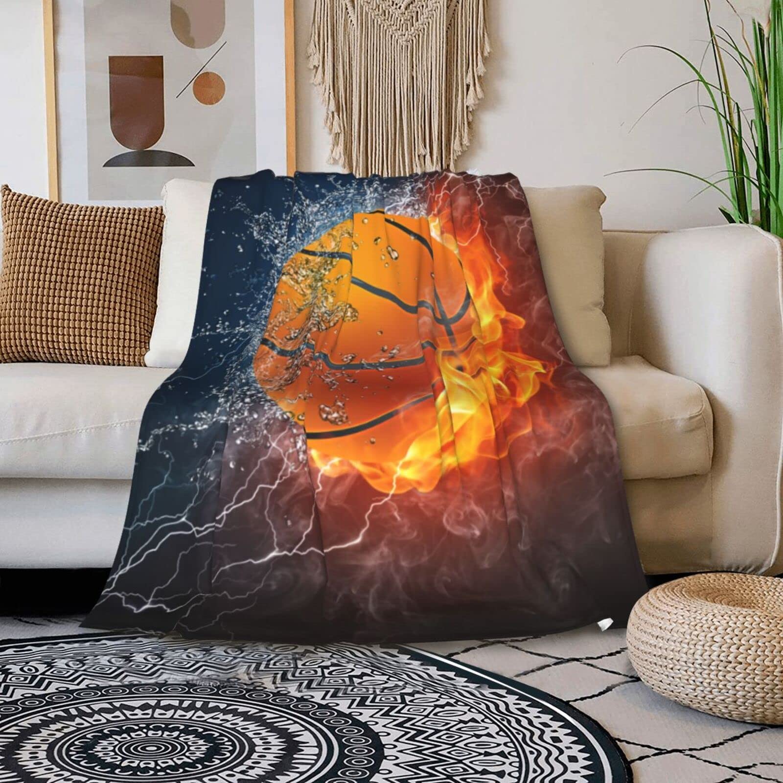 Coperta In Microfibra Morbidissima A Tema Pallacanestro - Leggera E Traspirante, Perfetta Per Divano, Letto E Campeggio - Anti-pilling E Antirughe, Lavabile In Lavatrice