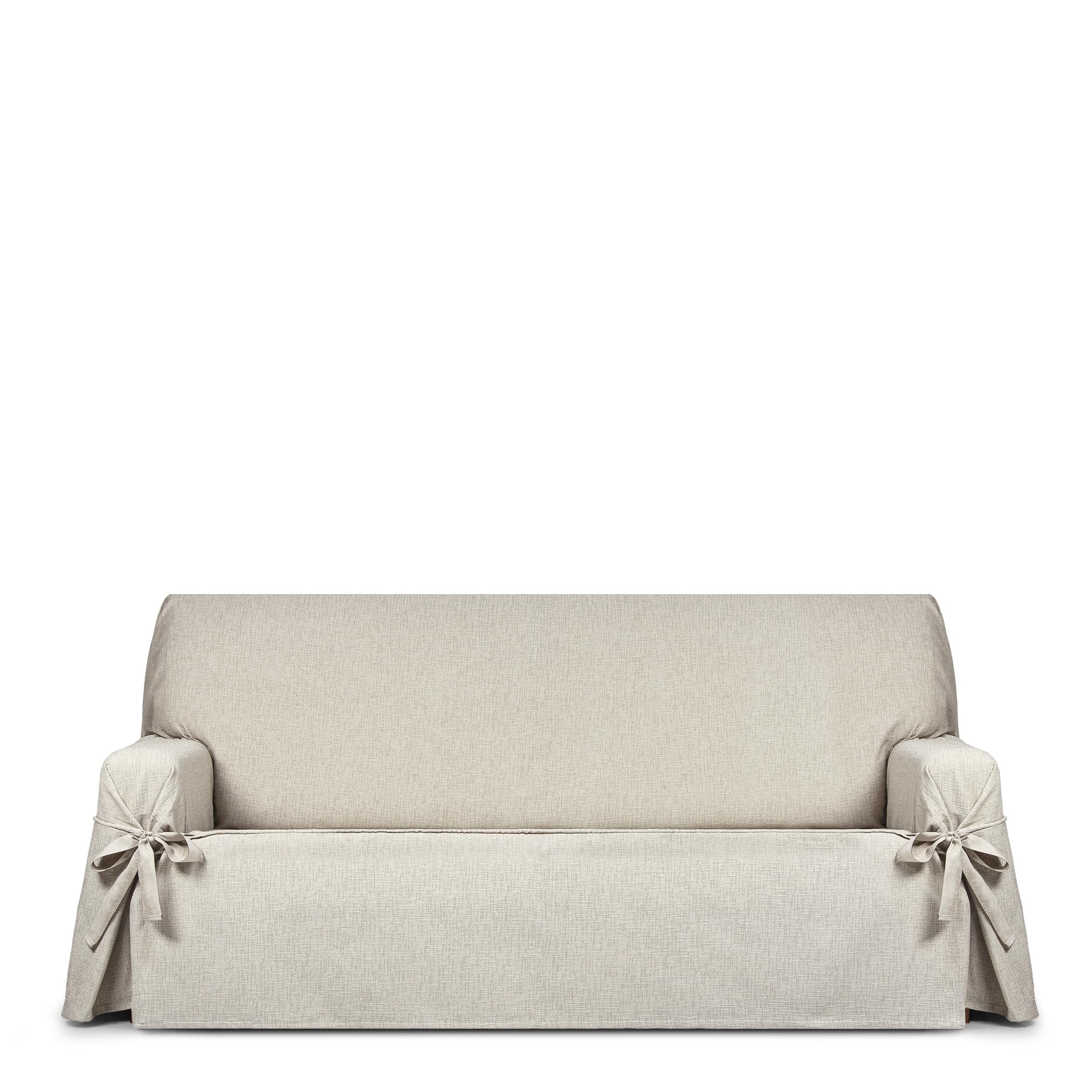 Eysa Genna Sofa Cover with Ties Stain Resistant 4 Seater Ecru