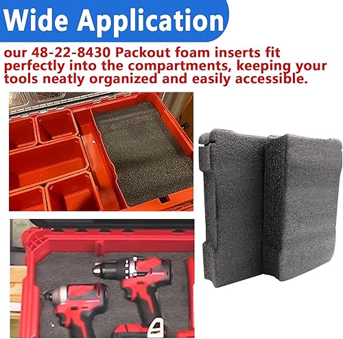 Miniatura 4 de 48-22-8430 Insertos de espuma de embalaje para Milwauke Packout Inserto de espuma y caja de herramientas de espuma (2 piezas de inserto de espuma