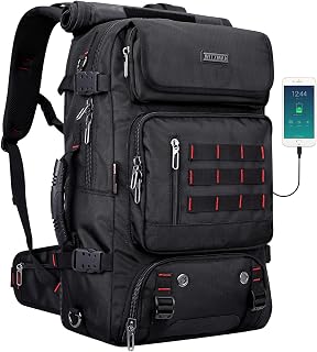 Carry on Travel Backpack for Men Women Airline Approved Convertible Nylon Duffle Backpack Luggage Bag (B682 Black)
