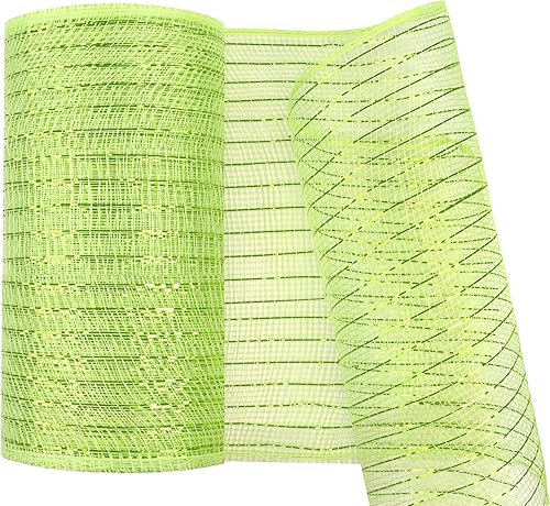 Deco - Cinta de malla decorativa de 5.9 pulgadas x 30 pies con lámina metálica de malla decorativa para coronas de primavera, decoración de fiestas,