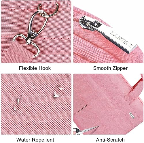 Miniatura 4 de LANDICI Funda de transporte para laptop de 13 a 14 pulgadas con correa para el hombro, funda delgada e impermeable para computadora compatible con