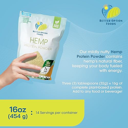 Miniatura 4 de Polvo de proteína de cáñamo, proteína de fibra en polvo fácil de digerir para avena, batidos y productos horneados, sin OMG, cero lácteos y sin