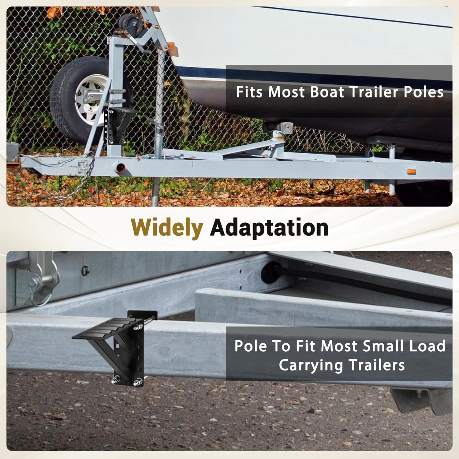 GADFISH Trailer Step, Trailer Step Mount, Boat Trailer Steps, Heavy Duty Step Holder, Suitable for 3 x 6 inches Trailer Frame, Holds up to 150 LBS, Black