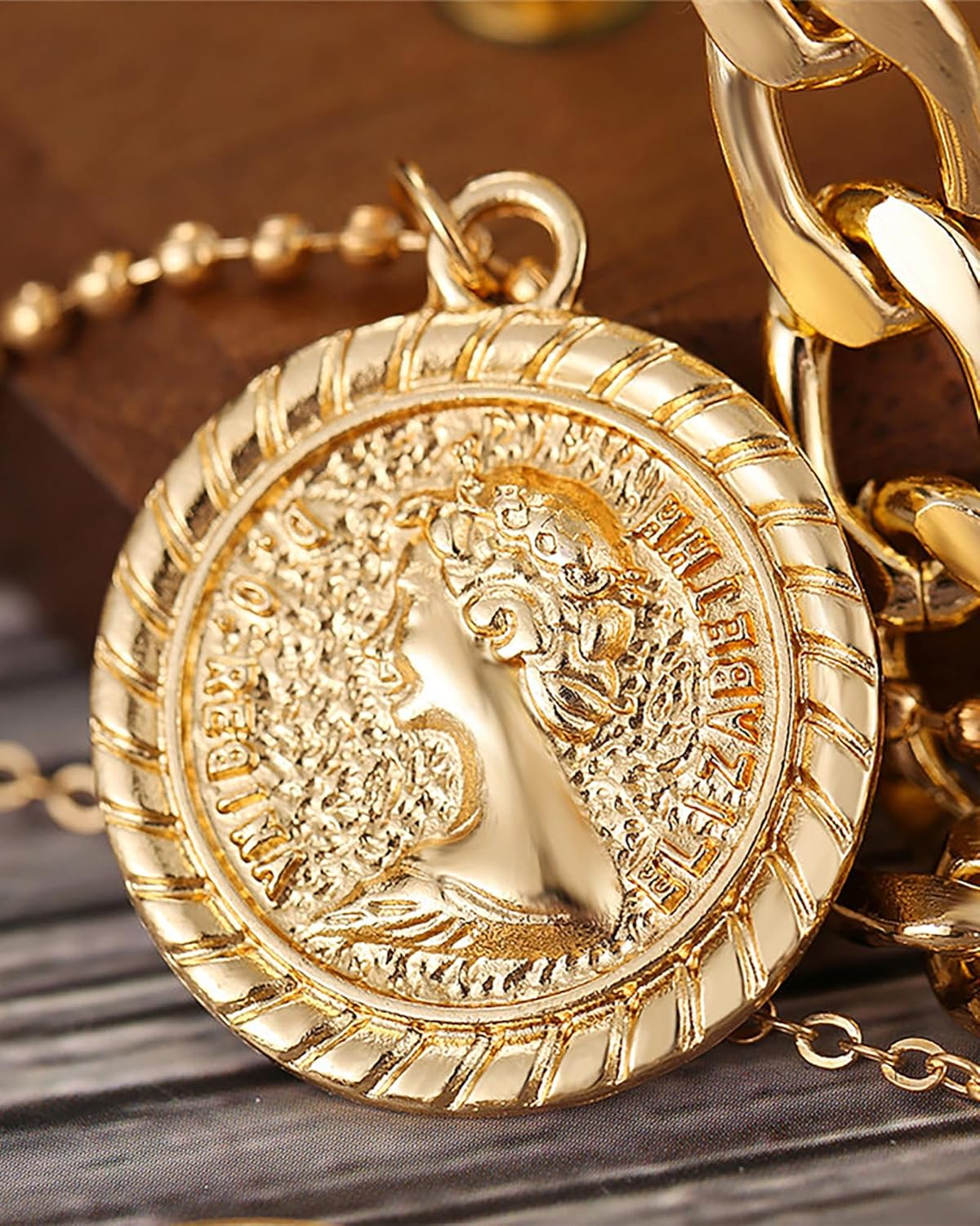 MJartoria Layered Necklaces for Women Trendy Balloon Initial Coin Pendant Necklace Dainty Chunky Chain Choker Necklaces Jewelry Birthday Gifts - Image 9