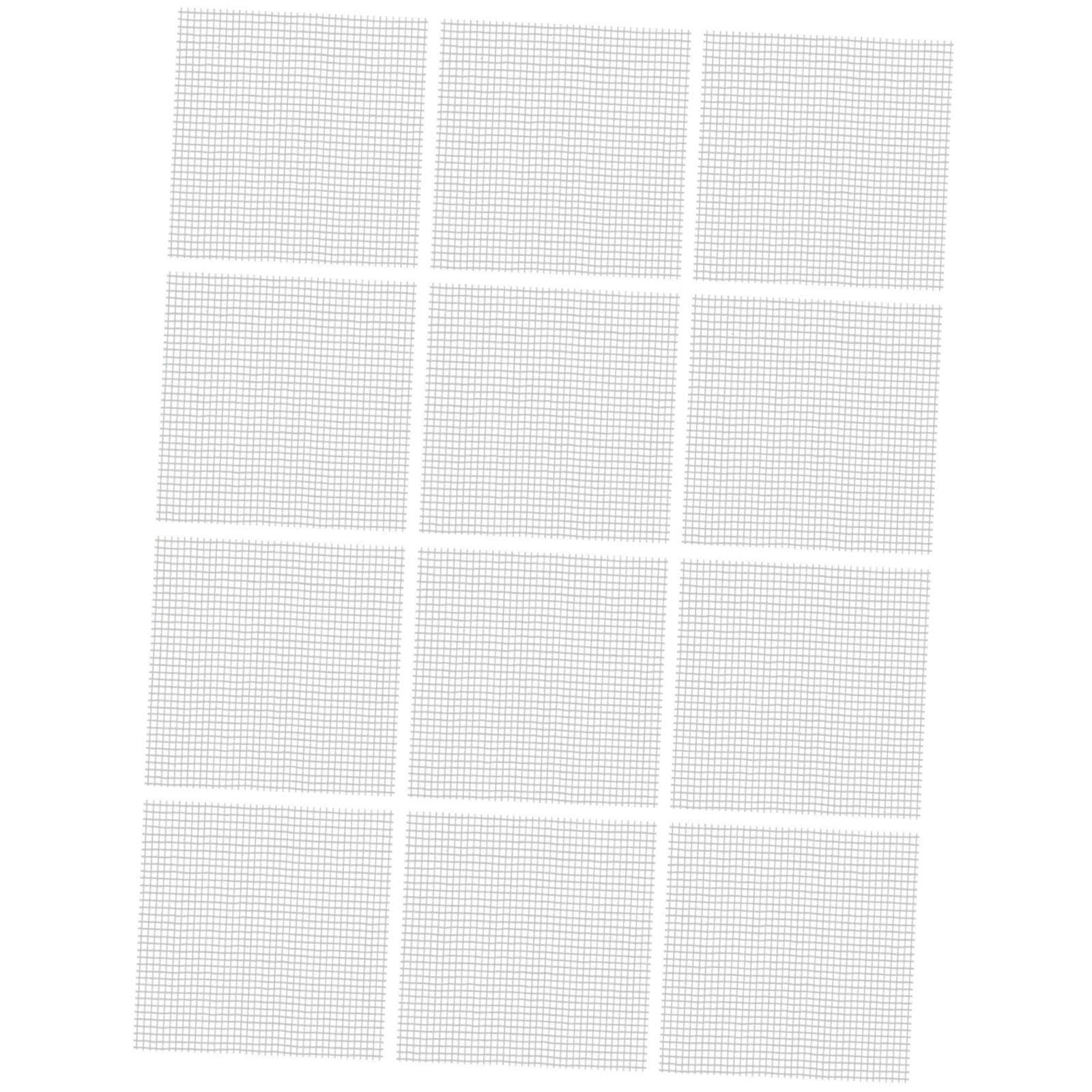 12 Pièces Treillis en Fibre de Verre pour Mosaïque, Treillis en Fibre de Verre pour Enduits Blanc, Support en Fibre de Verre pour Mosaïque, Grille de Pose pour Plâtre