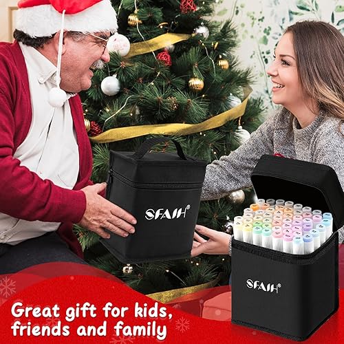 Miniatura 6 de SFAIH Marcadores de alcohol con punta de pincel  51 pinceles pastel y marcadores de arte de doble punta fina para ilustración de artista, libros