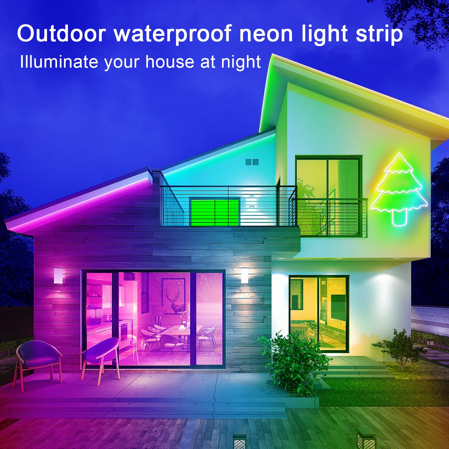 segrass LED-Neonlichtstreifen, 30 m, 24 V, RGB-LED-Neonlichtstreifen mit Fernbedienung | App-Steuerung, IP65 wasserdichte, flexible Neon-LED-Lichtleiste für Schlafzimmer, Zimmer, Außendekoration (2 Rollen à 15 m)