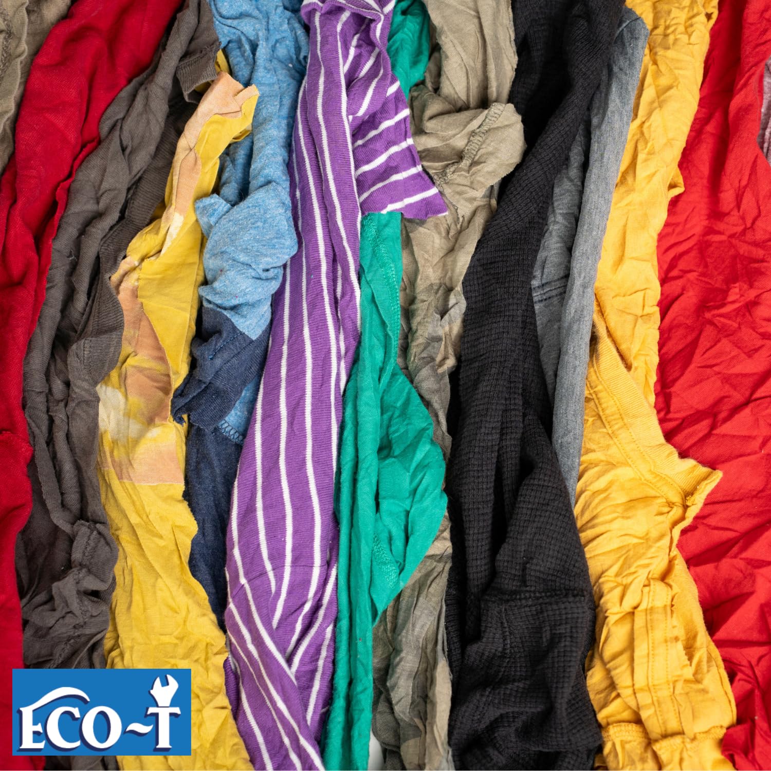 Eco-T Mechanic Rags - Panno colorato per magliette, 100% riciclato, ecologico, ad alta assorbenza, a basso costo, a basso costo, per uso industriale (24 sacchetti da 0,5 kg)