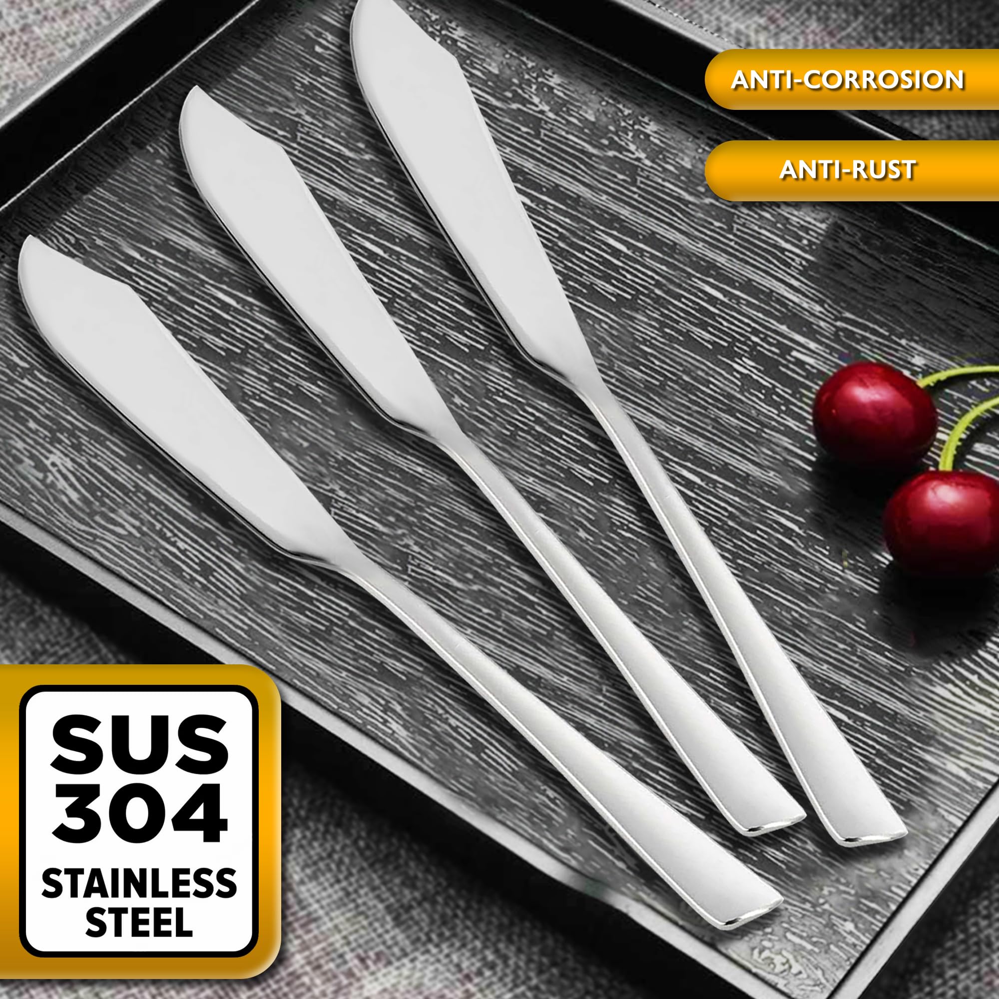 Cuchillo pescado acero inoxidable pulido brillo 6 uds pala pescado cuchillos para pescado