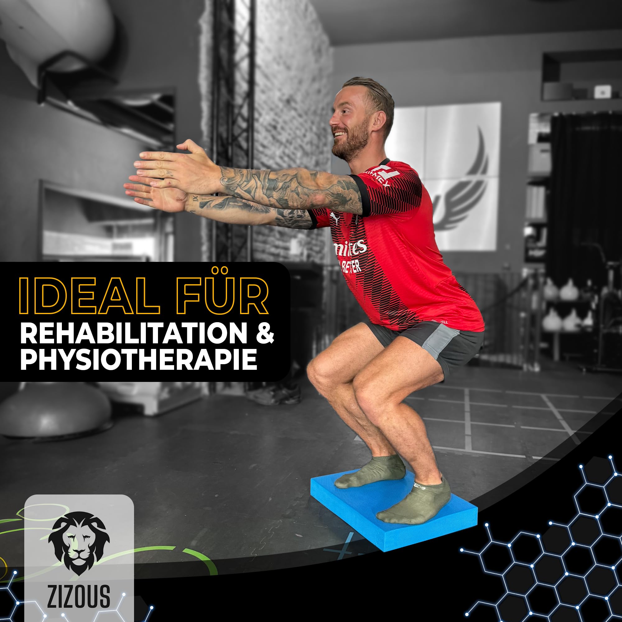 Balance Pad - Premium Balance Kissen für Gleichgewichtsübungen - Rutschfestes Balancekissen Physiotherapie Yoga Pilates - Robustes Gleichgewichtskissen inkl Ebook - Balance Kissen groß