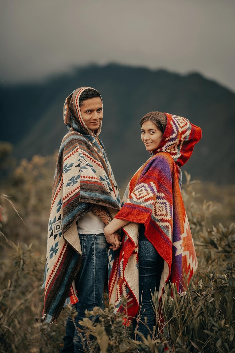 Alpaca Mens Poncho with Hood – Cowboy Serape Western Poncho - Clint Eastwood Poncho for Men - Ecuadorian Cloak with Hood Men - Image 8