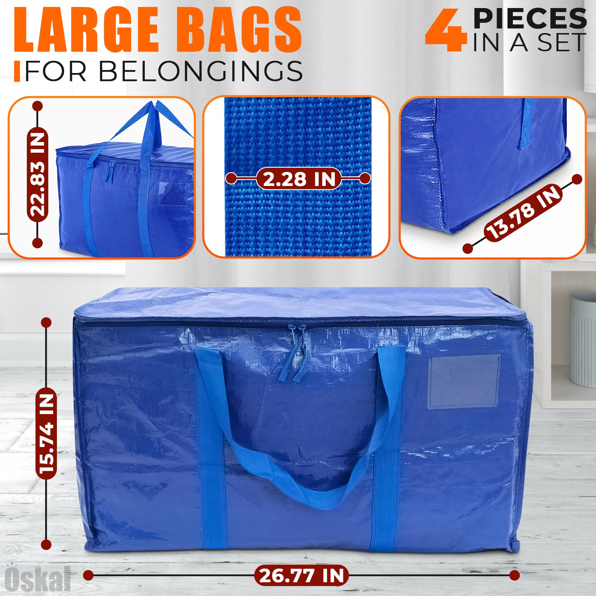 Klamotten Tasche Camping WTREE Strapazierfähige Umzugstaschen, Extra Große Moving Bags