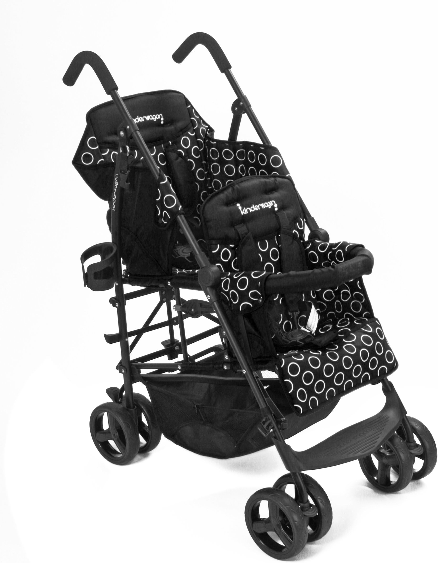 Kinderwagon BLACK Hop Double Child Stroller w/ Canopy by Kinderwagon