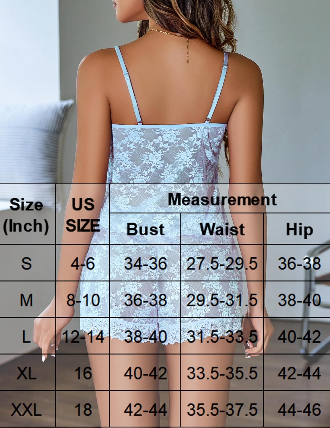 Avidlove Sexy Pajama Set for Women Floral Lace Lingerie Set Sheer Sleepwear See Through Cami Shorts 2 Piece