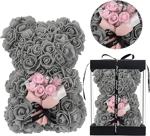 YWBG Oso de peluche de rosas para el día de la madre, regalos de San Valentín para ella, regalos de oso de rosas para el cumpleaños de mamá, regalos