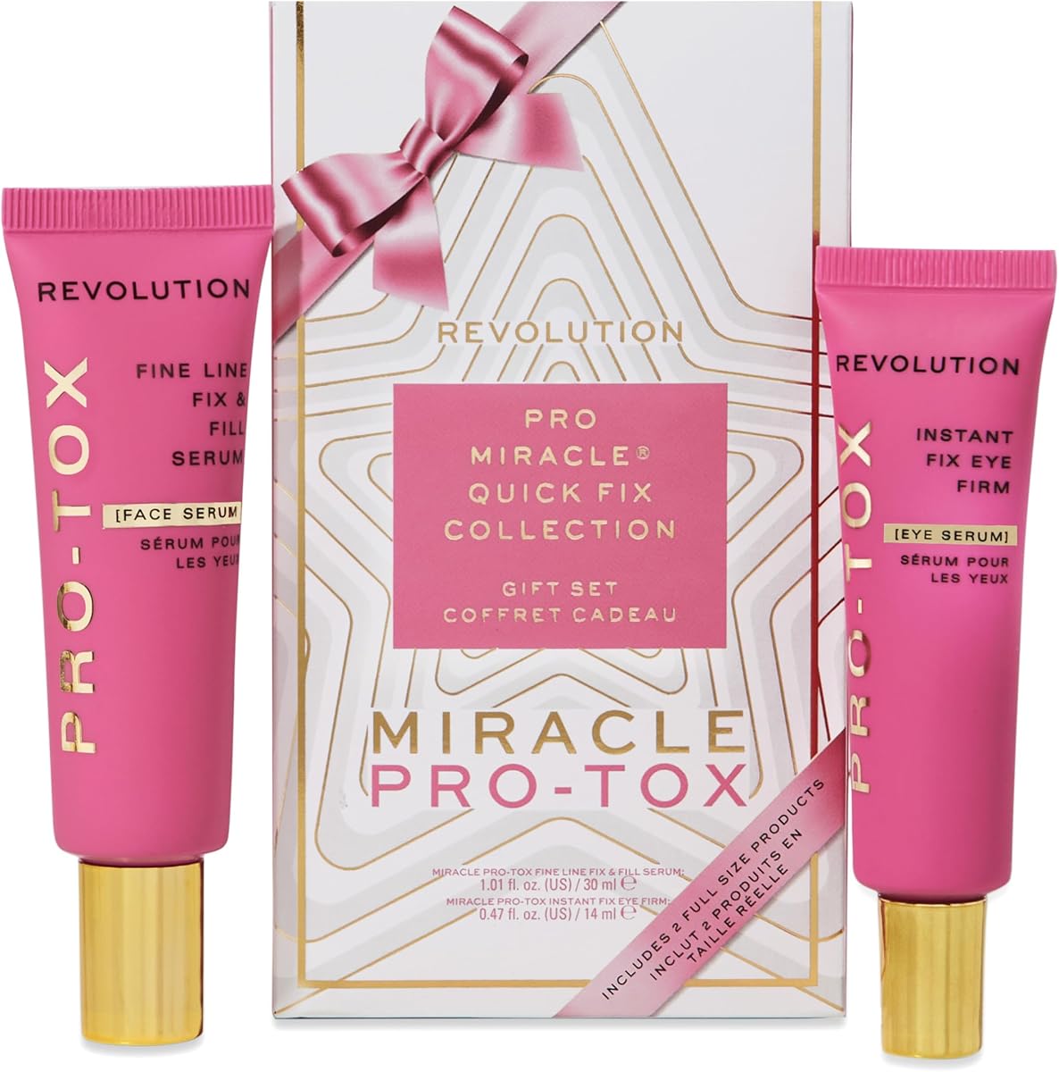 Revolution Pro Miracle Pro-Tox Quick Fix Skincare Collection | Holiday Gift Set with Face & Eye Duo, Vegan & Cruelty-Free