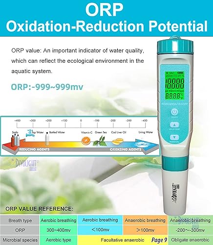 Miniatura 6 de Divolight 7 en 1 medidor de la pluma del probador de la calidad del agua para las piscinas, agua potable acuarios hidropónico que cocina probador