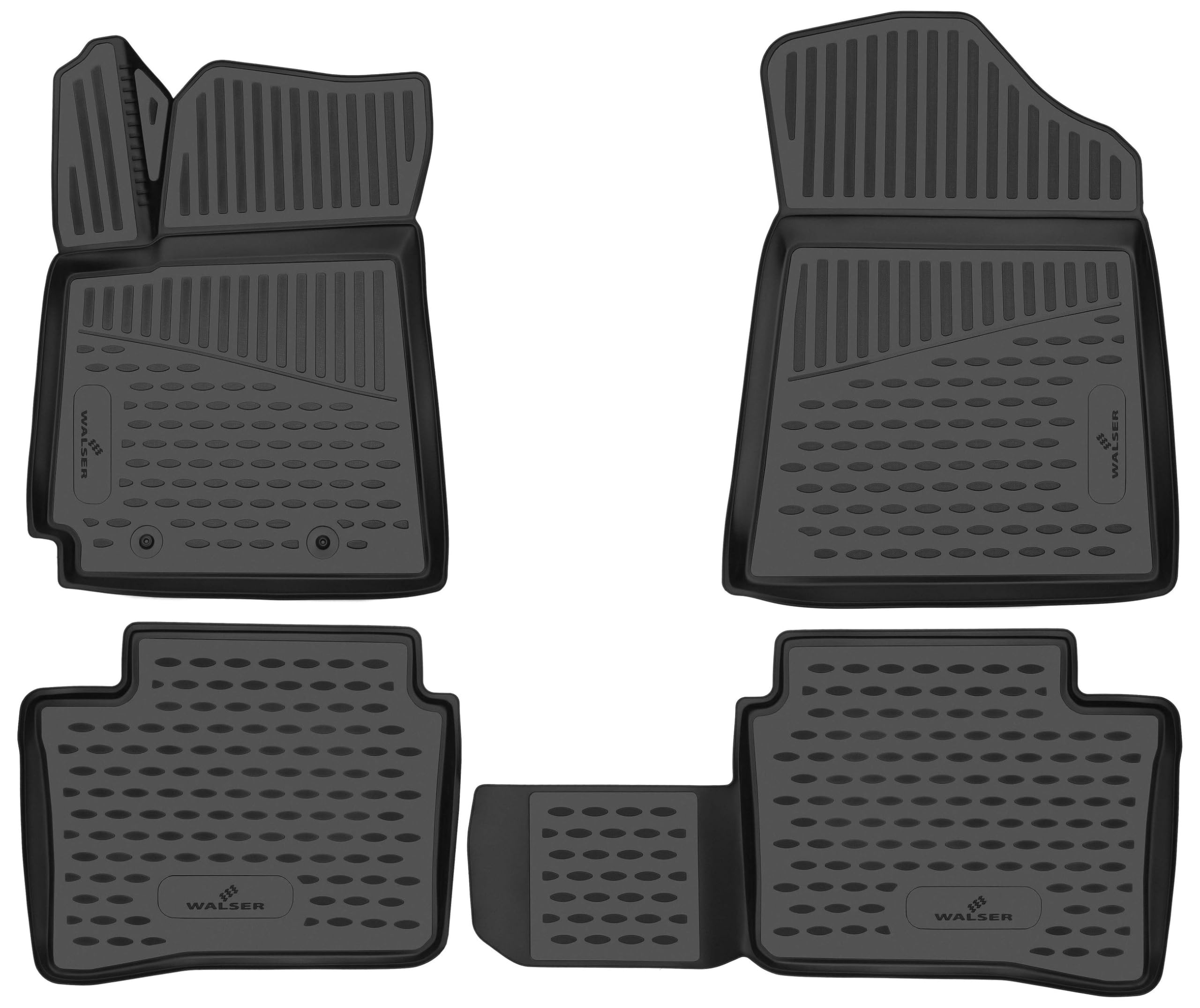 Walser XTR Gummi Fussmatten Auto für Hyundai i10 3 (AC3, AI3) 09/2019-2025, 100% passgenaue Auto Fußmatten, robuste Universal Fußmatte Auto, Gummimatten Auto, Auto Fussmatten Gummi