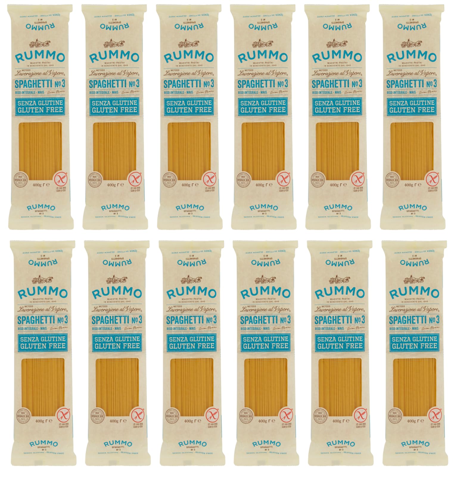 27er-Pack Testpaket Rummo Divella Pasta Spaghetti Senza Glutine, Glutenfreie Nudeln Italienische Pasta 400g