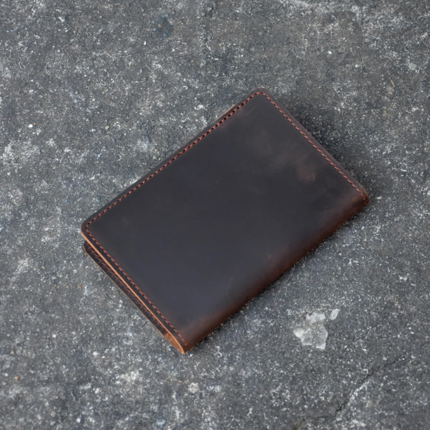 Leather Cover Compatible with Rite in the Rain & Rocketbook Mini Notebooks, Top Bound Spiral Notebook Cover, Memo Notepads Holder Leather Cover for 3" X 5" Pocket Notepad With Pen Holder Darkbrown