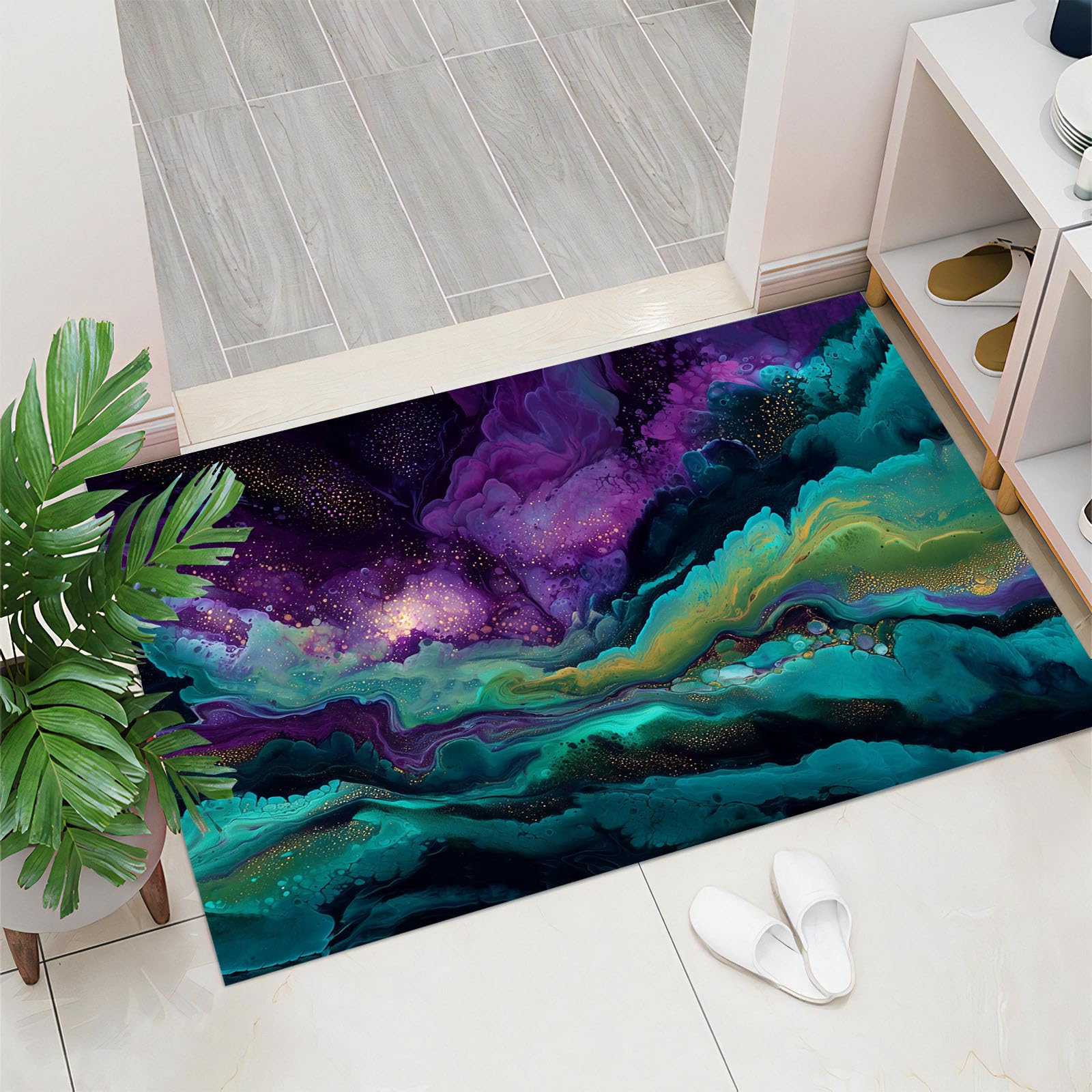 Paillasson de art fluide antidérapant pour salon et chambre