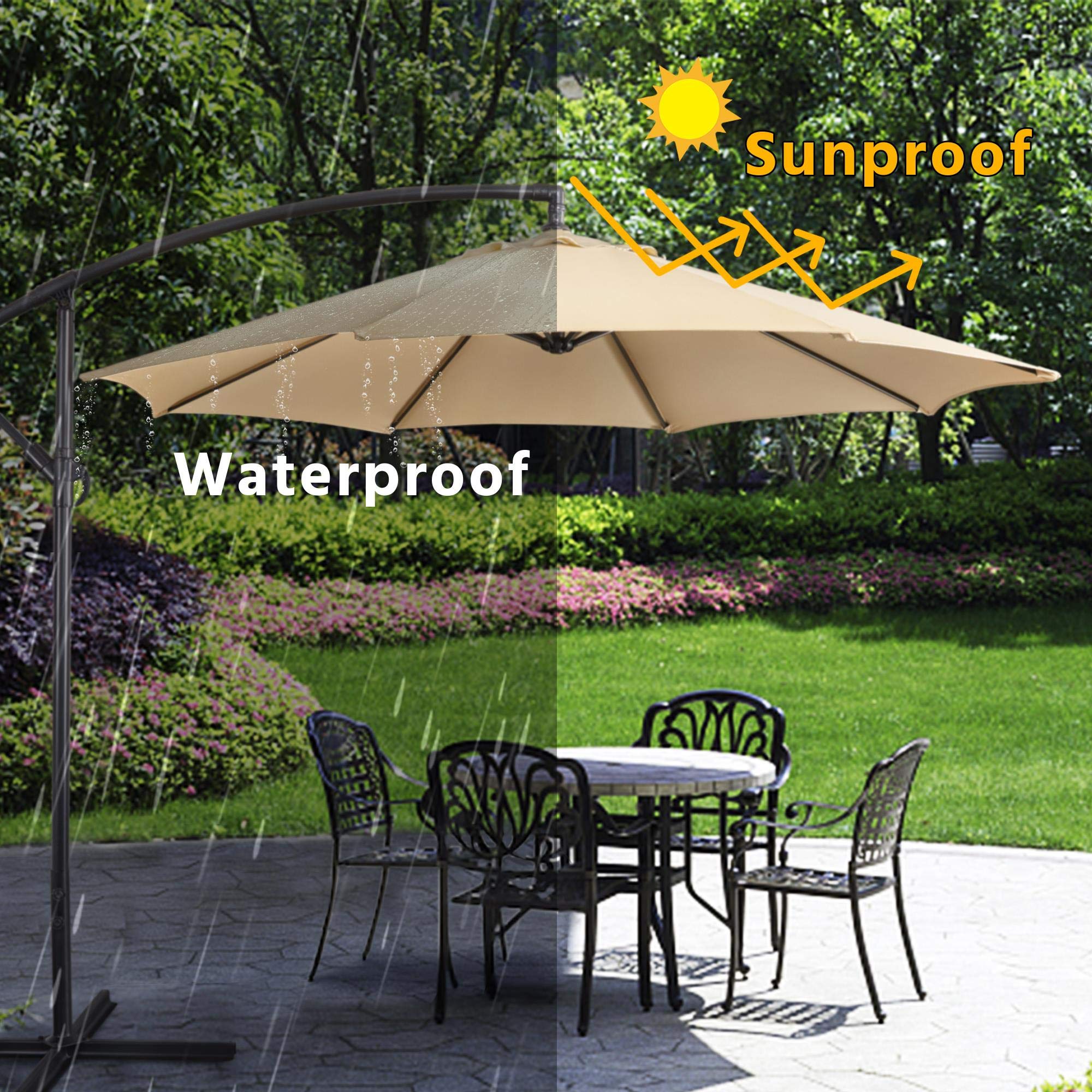Buy Yaheetech 2.9M/2.6M Large Cantilever Parasol Garden Banana Umbrella