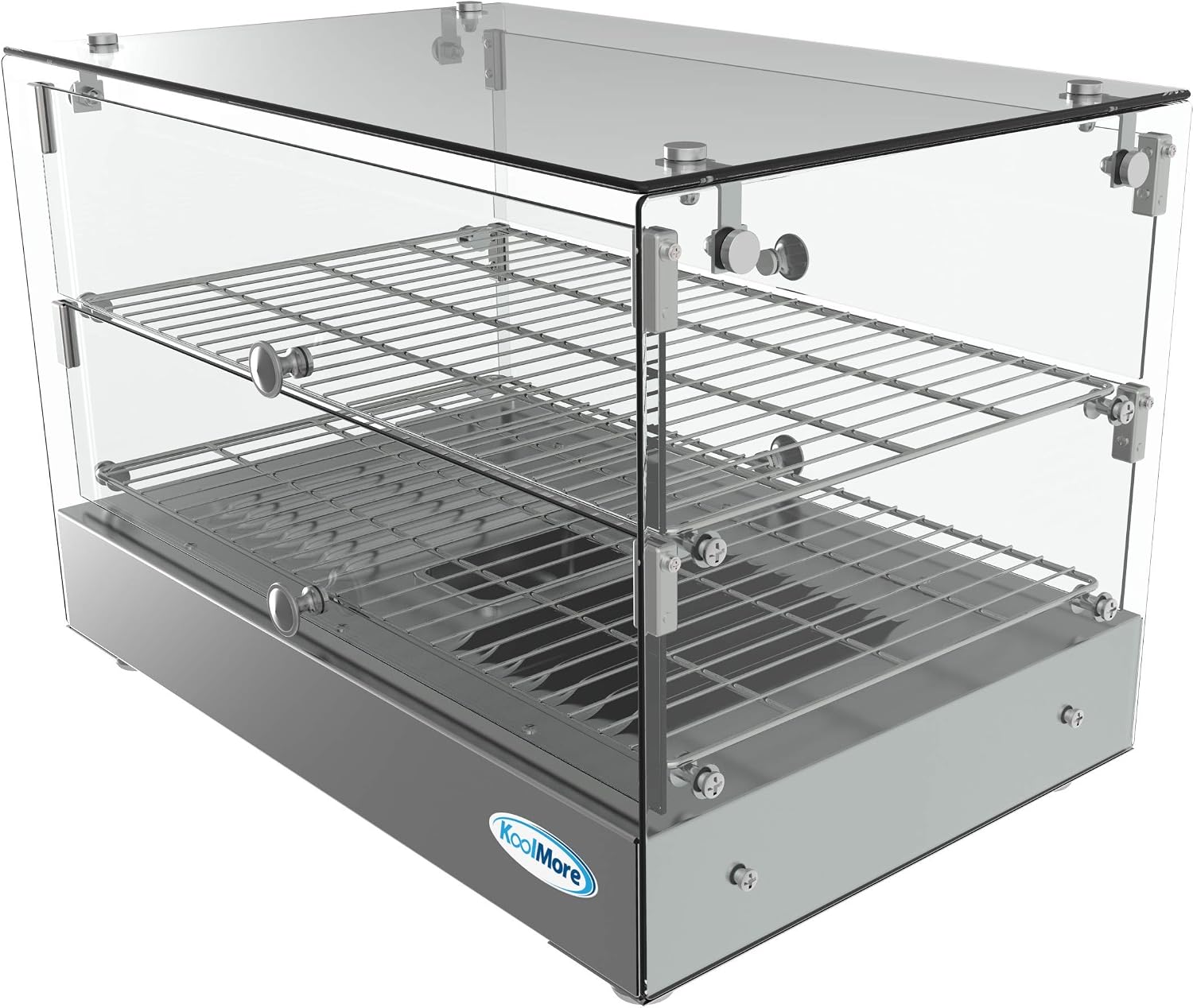KoolMore - HDC-1.7C 22" Self Service 2 Shelf Commercial Countertop Food Warmer Display Case - 1.7. cu ft, Silver