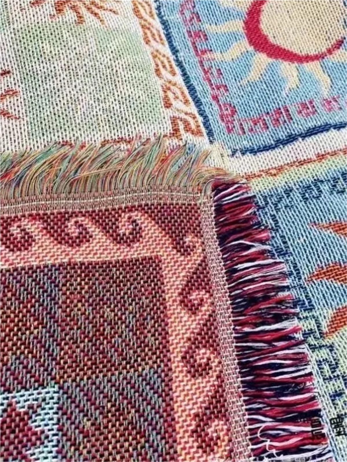 Boho Picnic Mat Reversible algodón Lino Manta for Camping Playa Viaje casa para Camping
