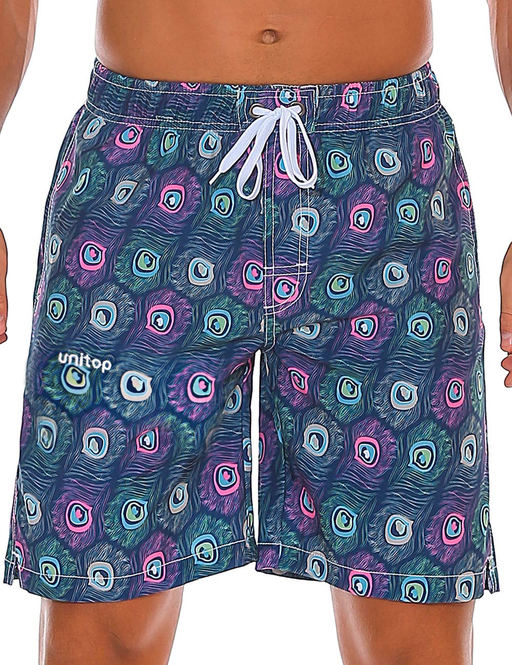 Mens Swimming Trunks Above Knee Quickly Dry Mens Bathing Suit with Mesh Lining-image-28