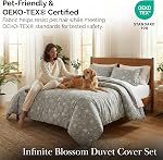 Southshore Fine Living, Inc. Collection Infinite Blossom - Qualité Premium surdimensionnée 3-Piece Couverture de coudée, Roi/Californie Roi, Bleu ardoise