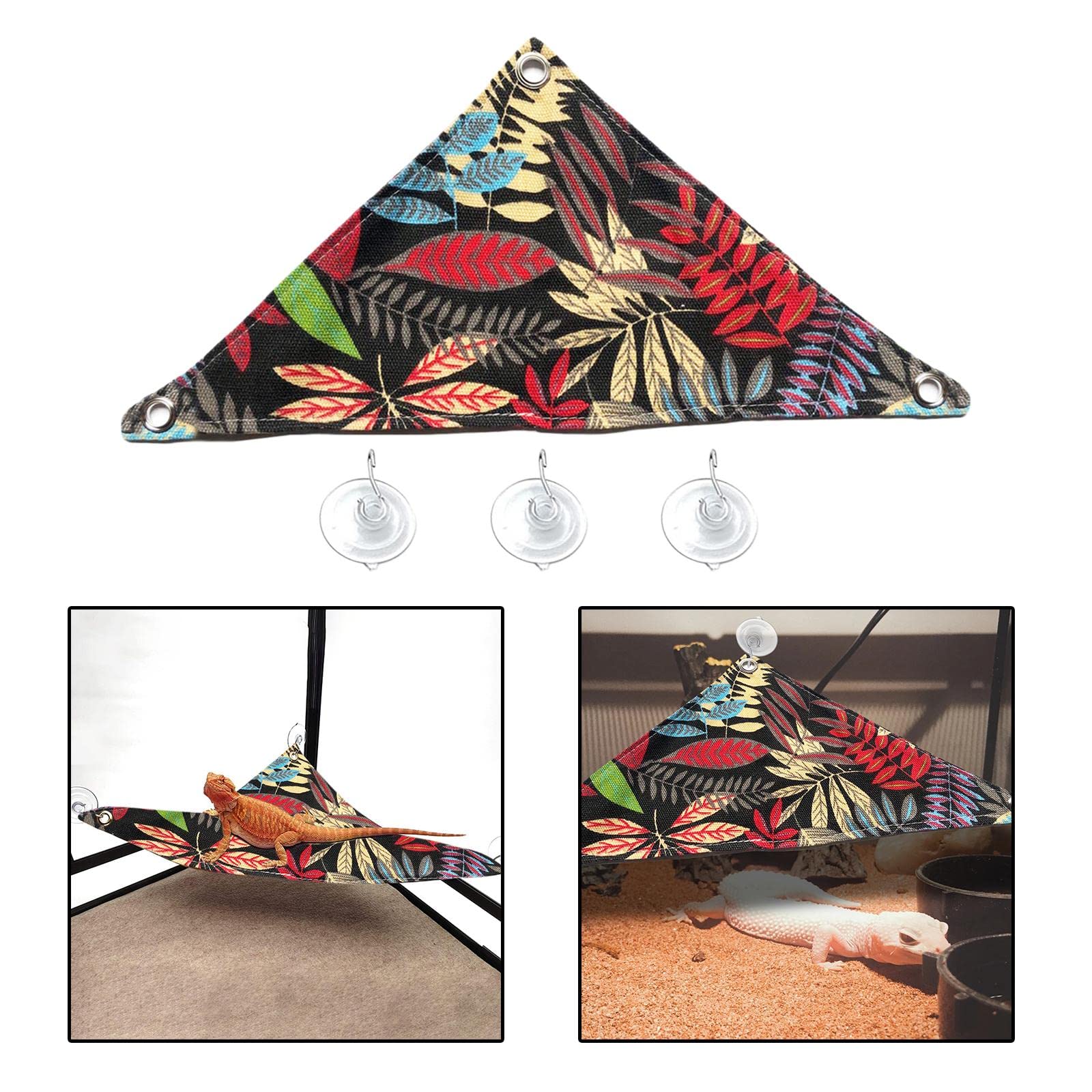 Reptiles Lagartos Serpientes Hamaca Tumbona Escalera Accesorios Cama Colgante Juguetes Negro L, 4 Piezas