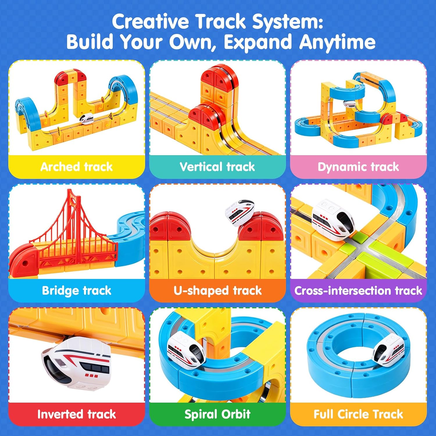  Electric Train Set for Kids: 159 Pcs 3D Flexible Race Track Kit | Magnetic Motorized Rail Track Building Toy - Toddler Train Tracks Set Toy - Birthday Gift for Boys and Girls Ages 3-8 thumbnail