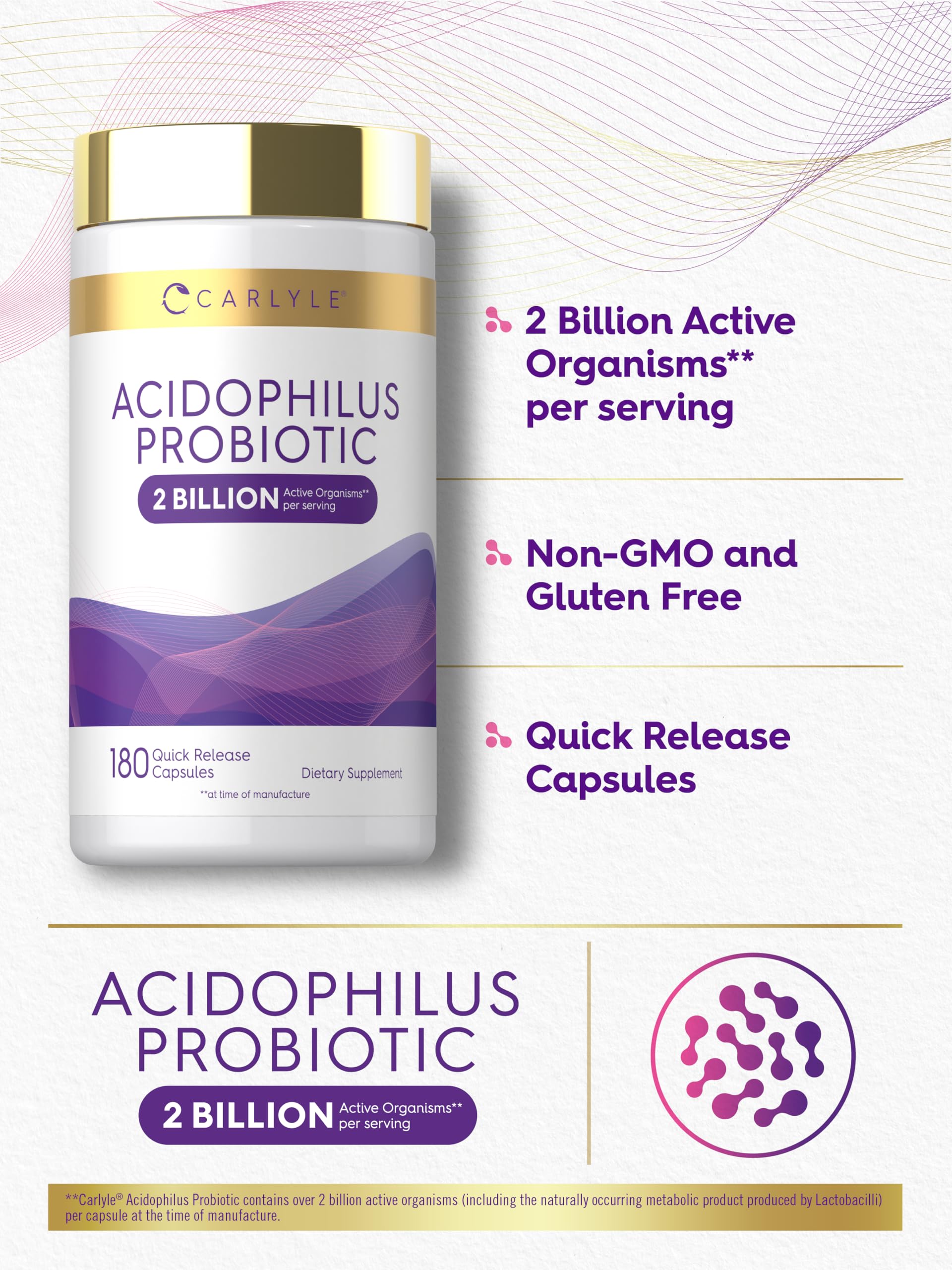 Carlyle Acidophilus Probiotic for Women & Men's Digestive Health — Amazon image 4