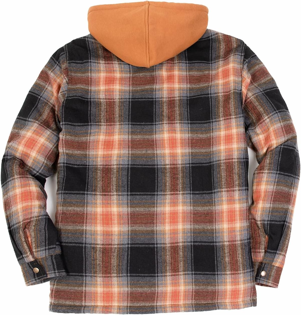 ThCreasa Mens Plaid Quilted Lined Flannel Jacket Button Down Flannel Shirt Jackets with Hood - Image 2