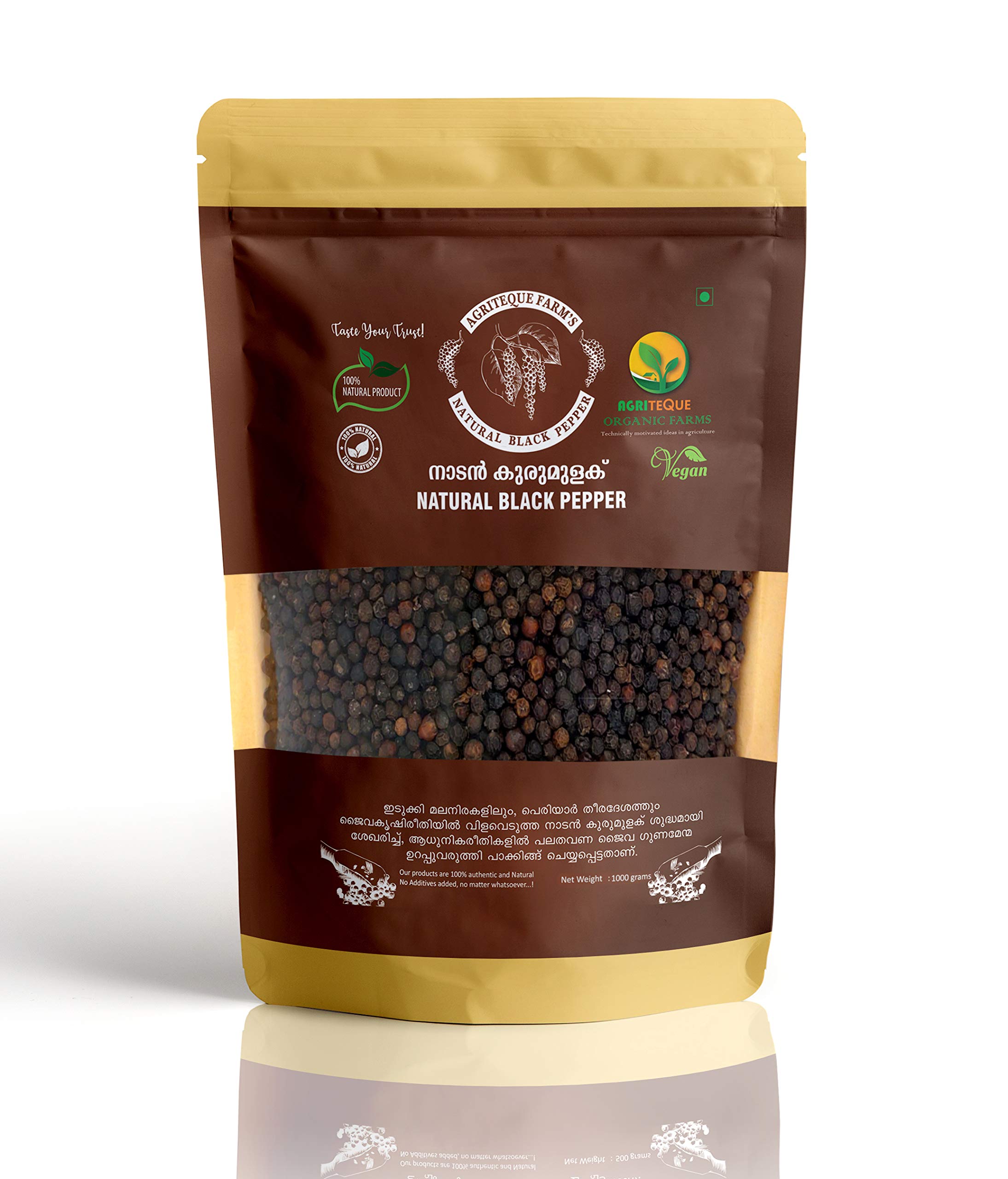 Natural Black Pepper Whole 1000 Gm | Kali Mirch | Premium-Quality Pepper Corns- AGRITEQUE ORGANIC FARMS (B08X7H6KRS) Amazon Price History, Amazon Price Tracker