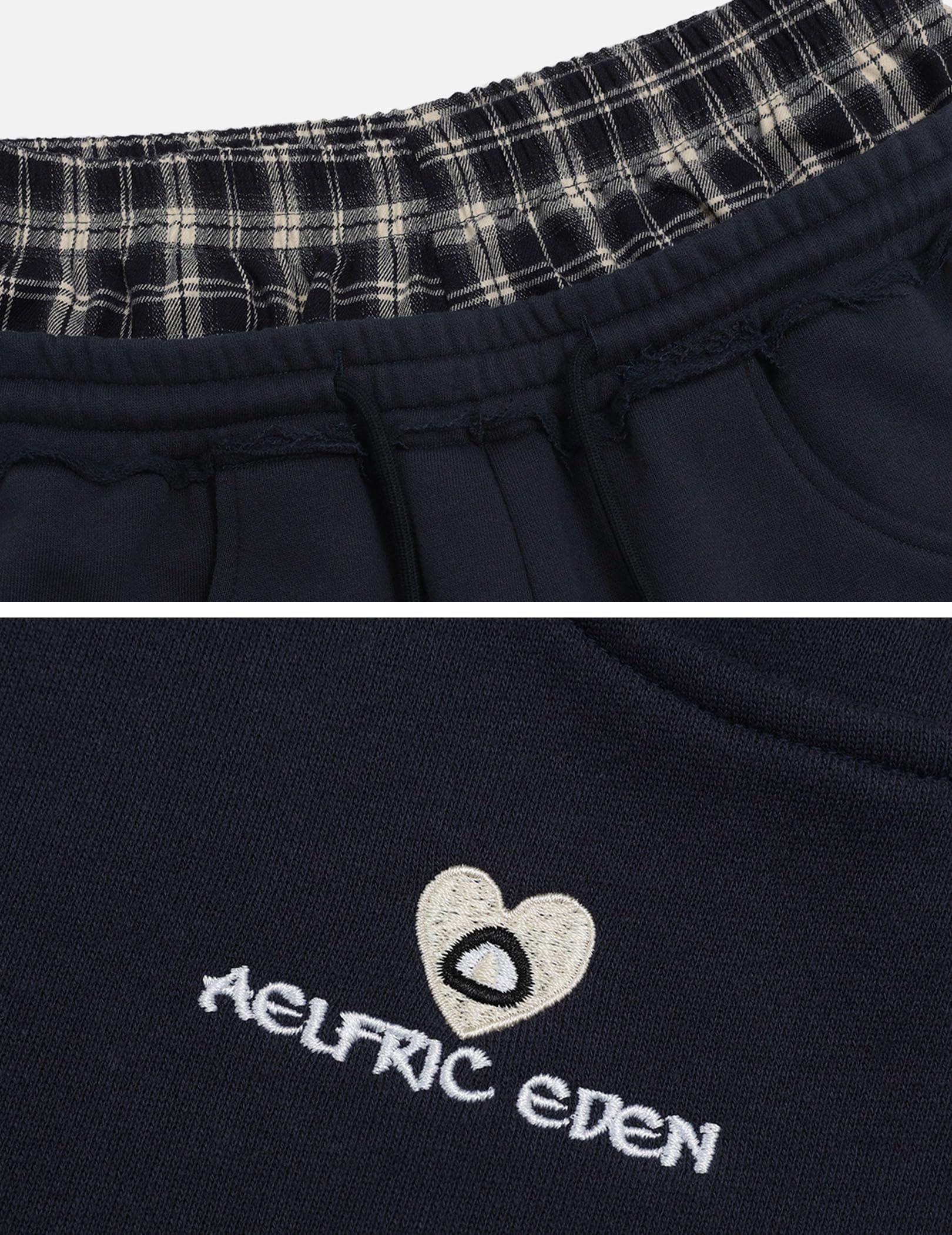 Aelfric Eden Pantaloni da jogging patchwork da uomo plaid patchwork pantaloni casual sportivi streetwear a vita alta comodi pantaloni larghi