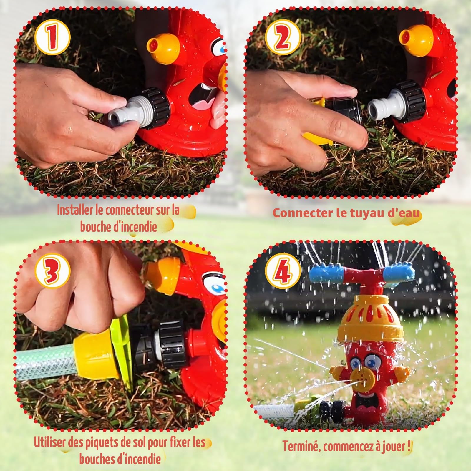 Jouet d'eau pour Enfants, arroseur de Jardin, Jouet d'été pour garçons et Filles de 3 à 8 Ans, avec Sac de Rangement