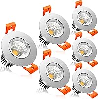 Vista 8 de Lámpara de techo empotrable LED de 2 pulgadas, luz LED regulable de 3 W, luces empotrables COB de 60 ángulos de haz con controlador, blanco cálido