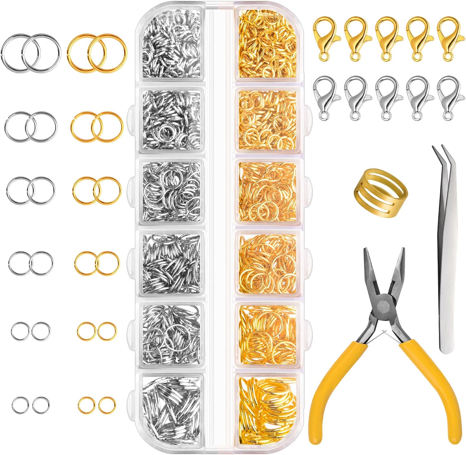 ZoomSky Kit Bijoux 2536 Pièces – Tout Pour Créer Bracelets, Colliers, Boucles D'Oreilles DIY Argent & Or