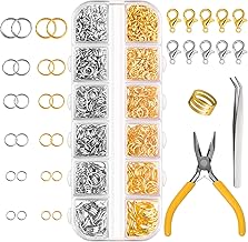 FEPITO 1540Pcs.Open Jump Rings Jump Rings for Jewelry Making Supplies Gold and Silver Jewelry Repair Kit with Lobster Clasps