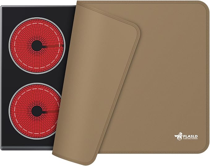 FLASLD Fireproof Stove Top Cover, Silicone Glass Top Stove