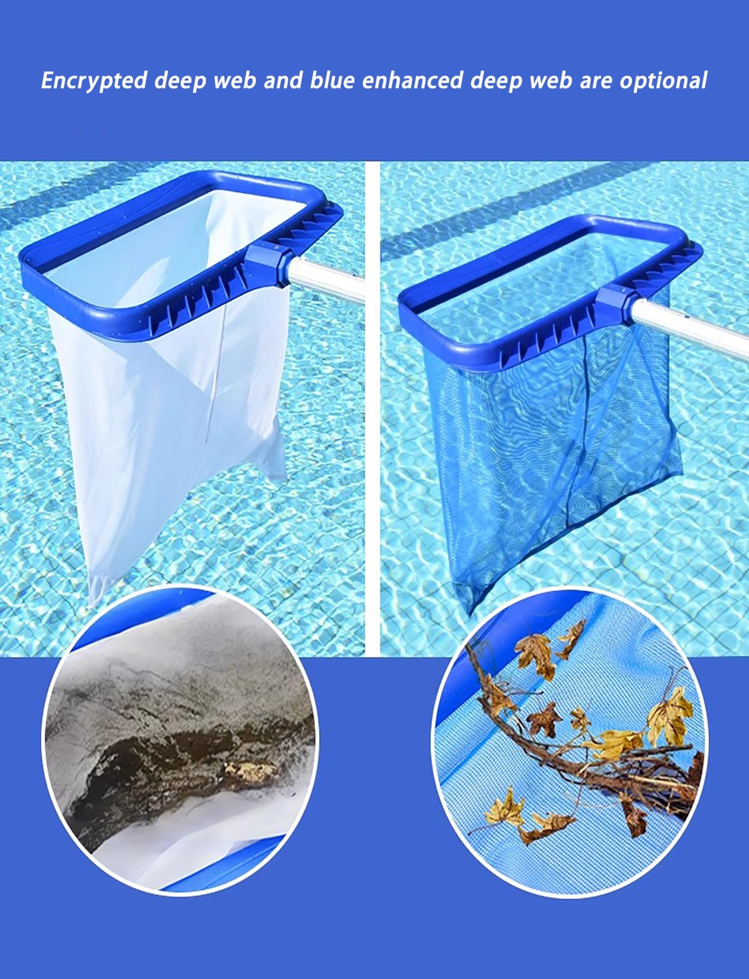 Este rastrillo para Hojas de Piscina de Bolsa Profunda con Red de Malla Ultrafina