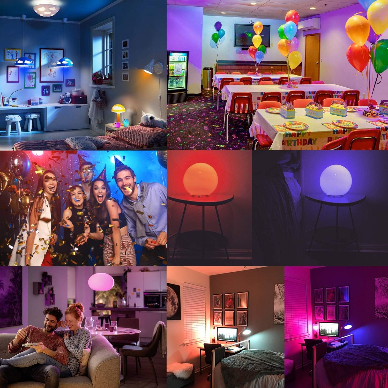 E12 LED Light Bulbs 5W, 40W Equivalent, Small Base B11 Candelabra Light Bulbs, Set of 6 LED Color Changing Light Bulbs, Dimmable Color Candle Bulb with Remote Control RGB Warm White 2700K
