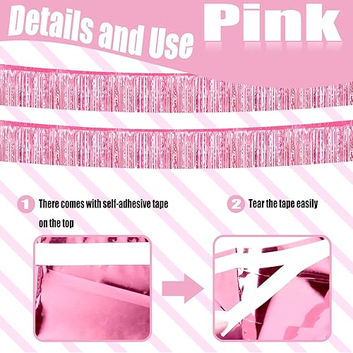 Miniatura 3 de Pack de 6 Guirnaldas de 10 Pies de Flecos de Aluminio con Serpientes de Oropel Bandera Colgante de Pared Telón de Fondo Bandera para Flotas de