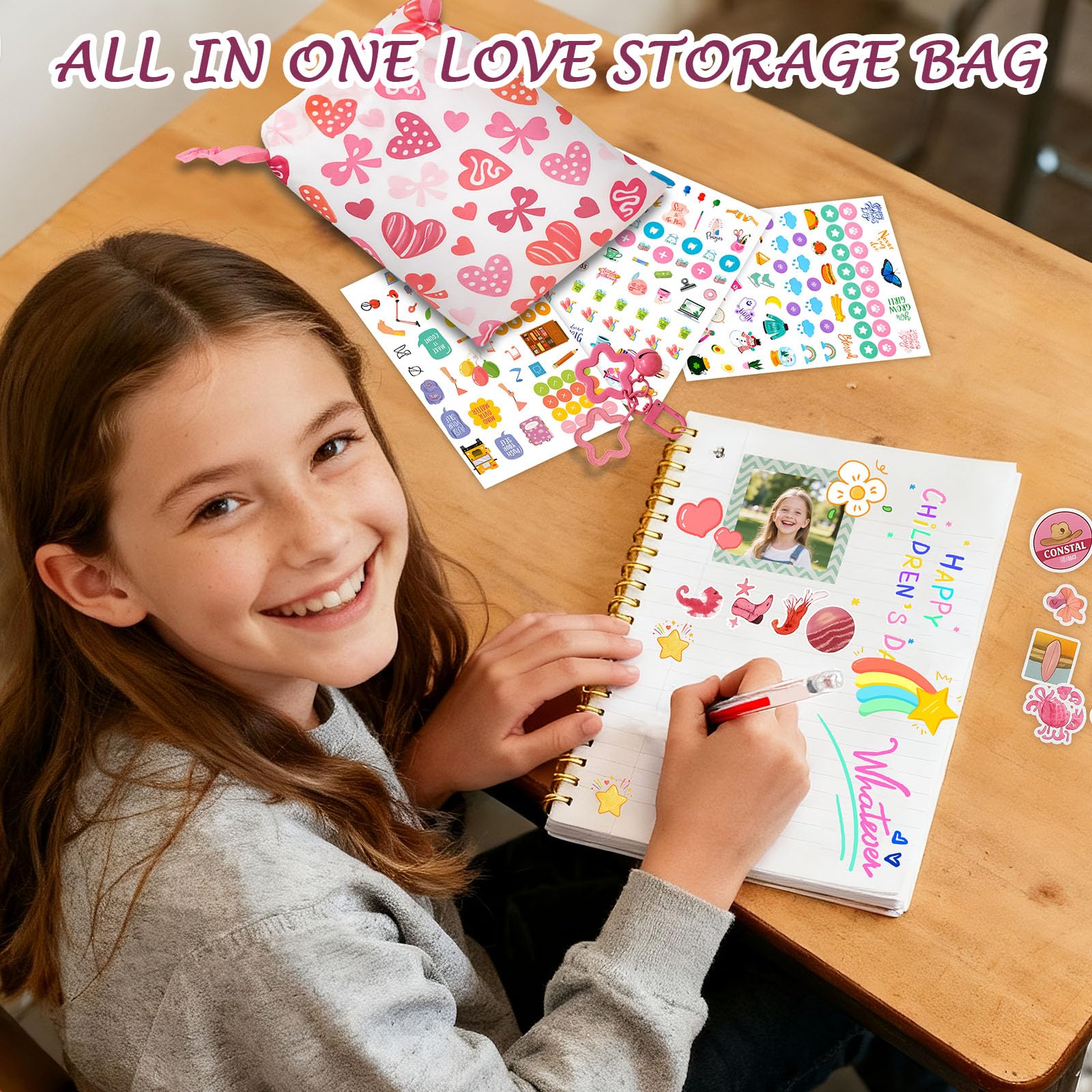 Zestaw do samodzielnego wykonania dziennika dla dziewczynek w wieku 8-14 lat, zestaw do rękodzieła dla nastolatek, pamiętnik, notatnik, scrapbooking, artykuły pa, pomysł na prezent urodzinowy