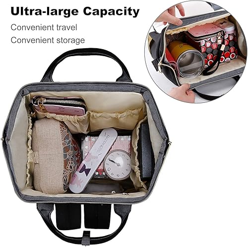 Miniatura 8 de Autism American Flag Waterproof Mommy Backpack Large Capacity Nappy Bag Multifunction Travel Bag